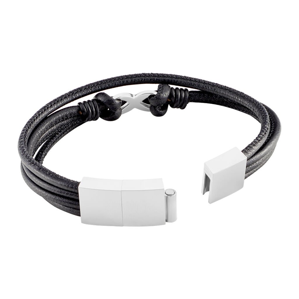 Bracelet Acier Blanc Stephanos - Bracelets Cuir Homme | Histoire d&rsquo;Or