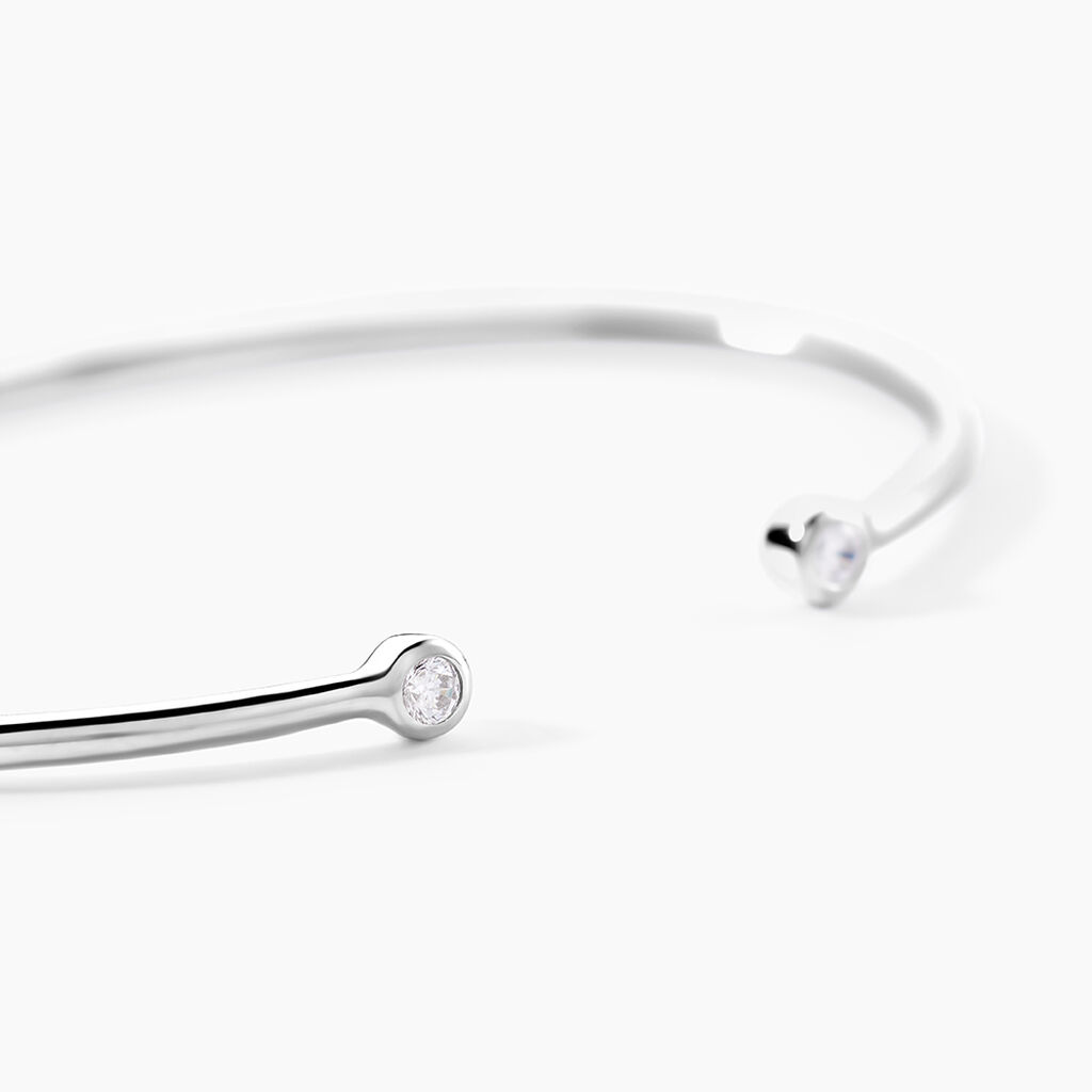 Bracelet Jonc Regine Argent Blanc Oxyde De Zirconium - Bracelets joncs Femme | Histoire d&rsquo;Or