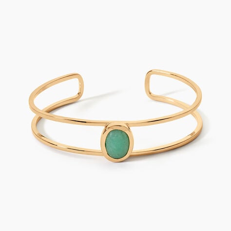 Bracelet Jonc Veina Plaqu&eacute; Or Jaune Aventurine - Bracelets joncs Femme | Histoire d&rsquo;Or