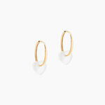 Creoles Or Jaune Vicenze Nacre - Boucles d'oreilles cr&eacute;oles Enfant | Histoire d&rsquo;Or