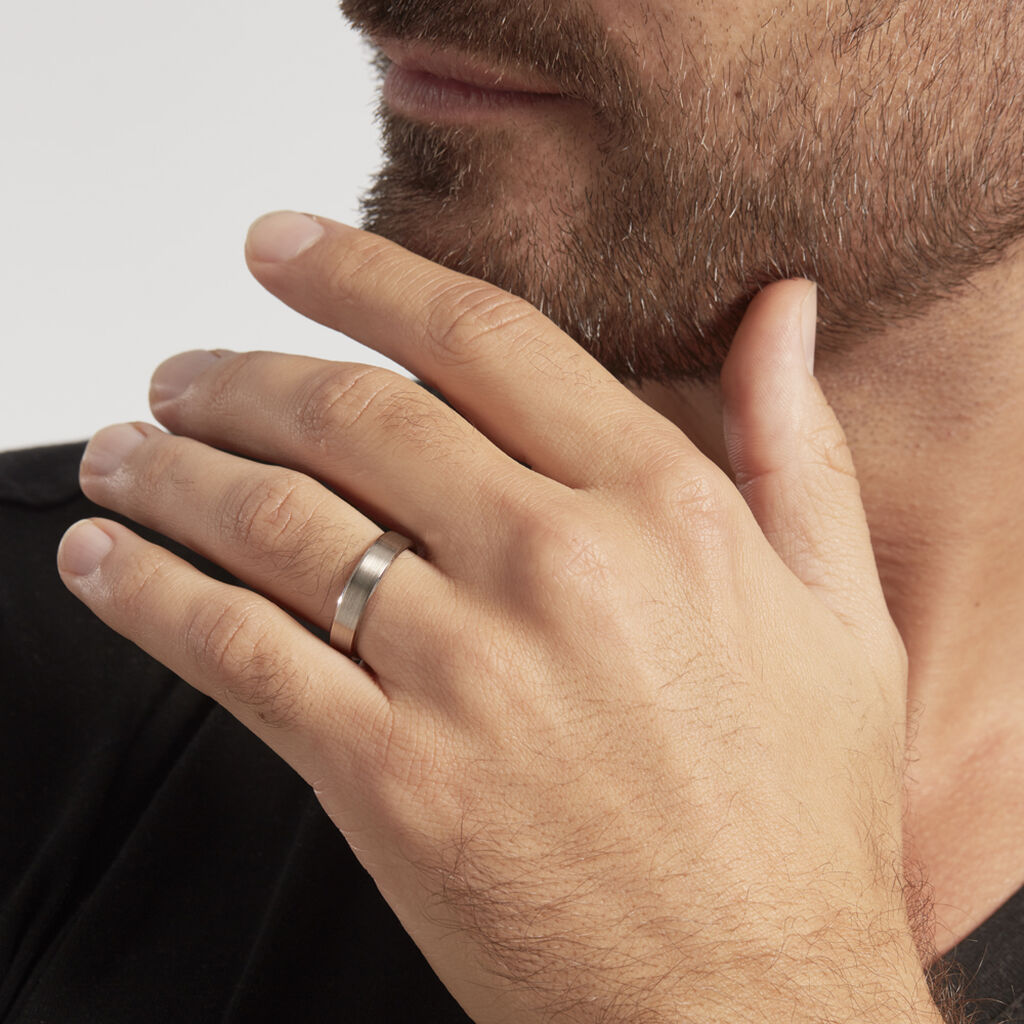 Alliance Rominus Ruban Plat Palladium Blanc - Alliances Homme | Histoire d’Or