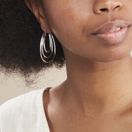 Créoles Aglae Acier Blanc - Boucles d'oreilles créoles Femme | Histoire d’Or