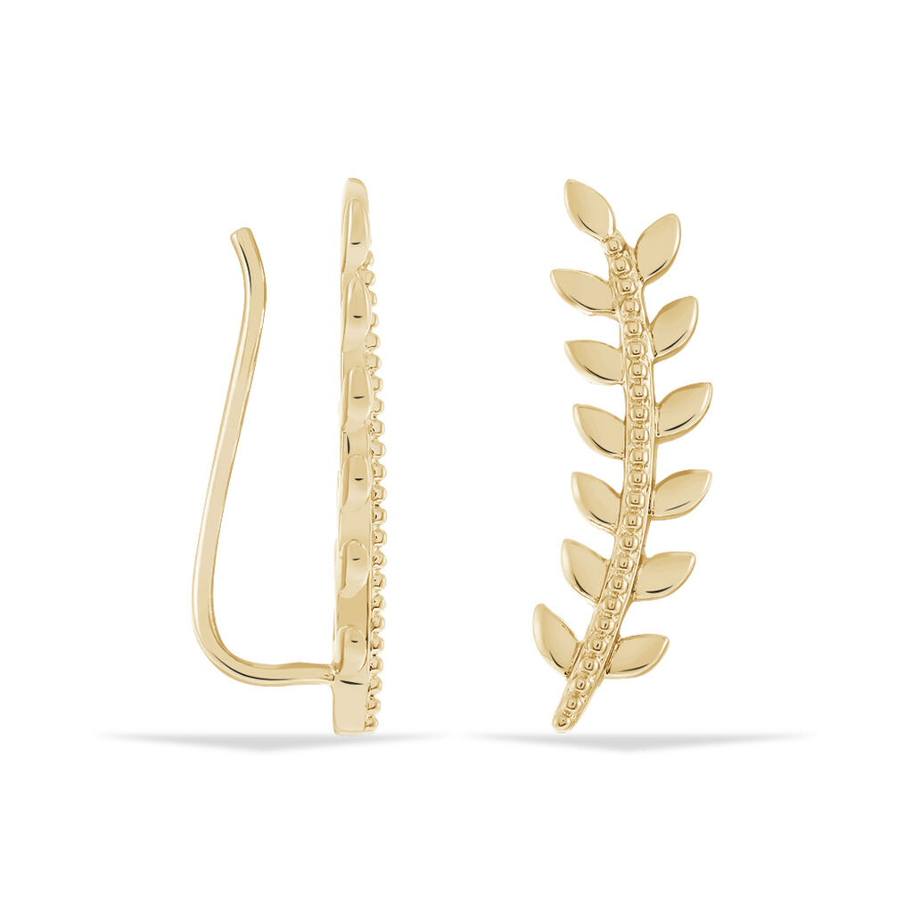 Boucles D'oreilles Grimpantes Folia Plaqu&eacute; Or Jaune - Boucles d'oreilles fantaisie Femme | Histoire d&rsquo;Or