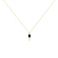 Collier Campsis Or Jaune Lapis Lazuli