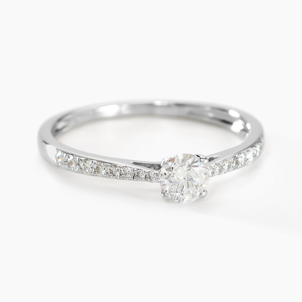 Bague Solitaire Hemera Or Blanc Diamant Synthetique