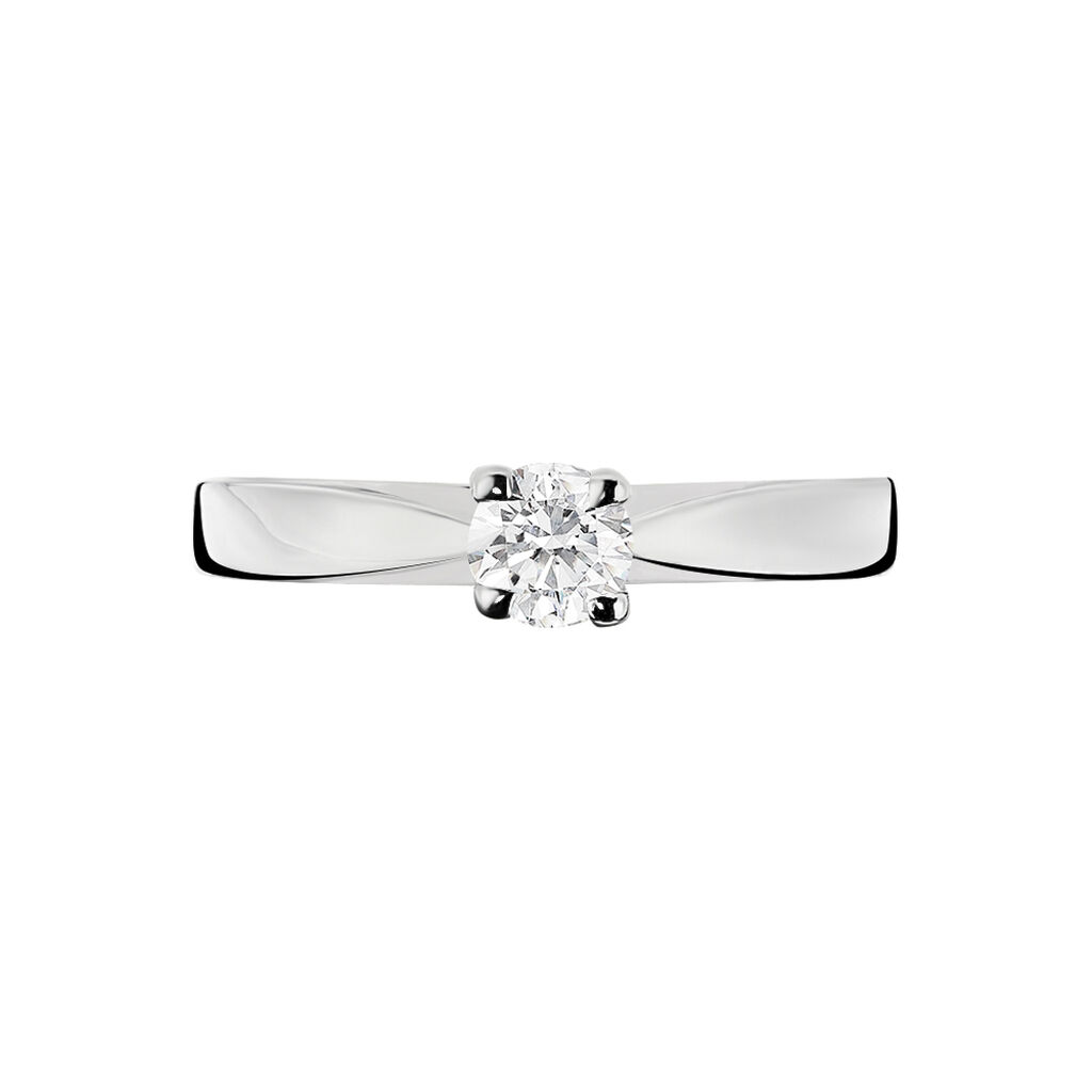 Bague Solitaire Loren Or Blanc Diamant - Bagues solitaires Femme | Histoire d’Or