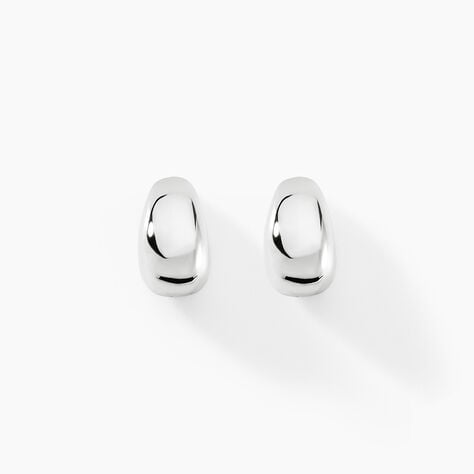 Boucles D'oreilles Puces Curve Argent Blanc - Boucles d'oreilles fantaisie Femme | Histoire d&rsquo;Or