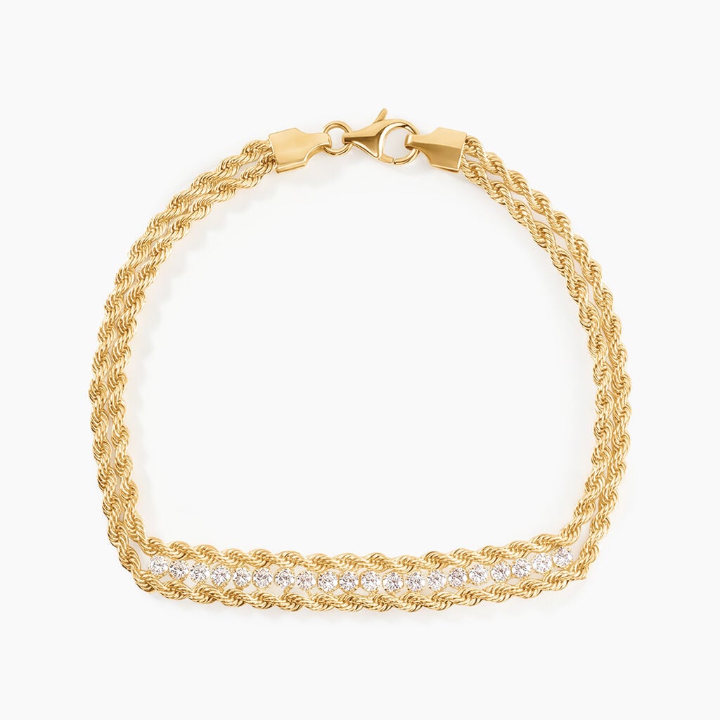Bracelet Jerry Or Jaune Oxyde De Zirconium - Bracelets Femme | Histoire d&rsquo;Or