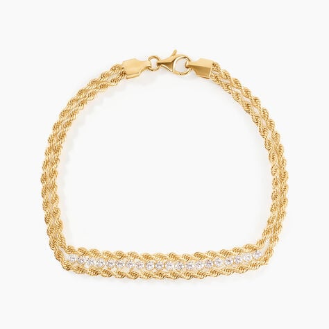 Bracelet Jerry Or Jaune Oxyde De Zirconium - Bracelets Femme | Histoire d&rsquo;Or