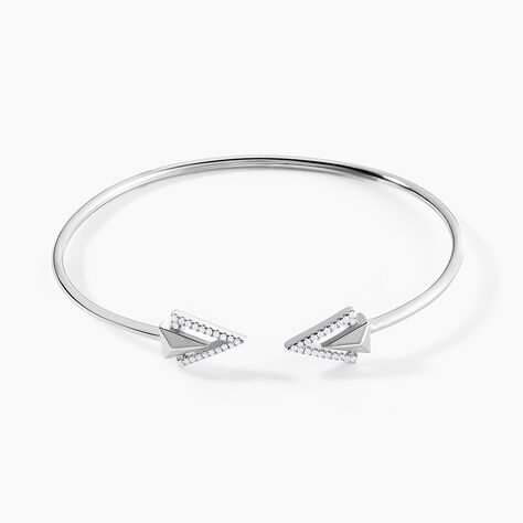 Bracelet Jonc Deva Argent Blanc Oxyde De Zirconium - Bracelets joncs Femme | Histoire d&rsquo;Or