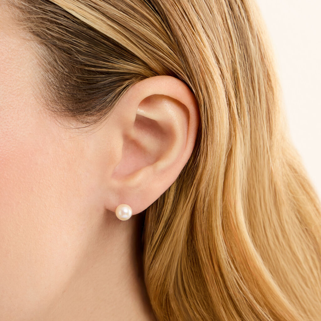 Boucles D'oreilles Puces Suki Or Jaune Perle De Culture - Boucles d'oreilles mariage Femme | Histoire d&rsquo;Or