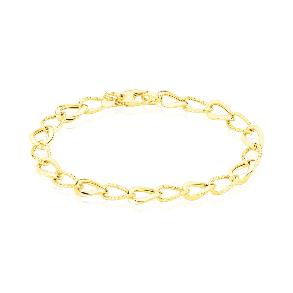 Bracelet Joice Maille Altern&eacute;e Et Godronne Or Jaune - Bracelets cha&icirc;ne Femme | Histoire d&rsquo;Or