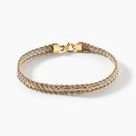 Bracelet Jerry Maille Corde 3 Rangs Or Bicolore - Bracelets cha&icirc;ne Femme | Histoire d&rsquo;Or
