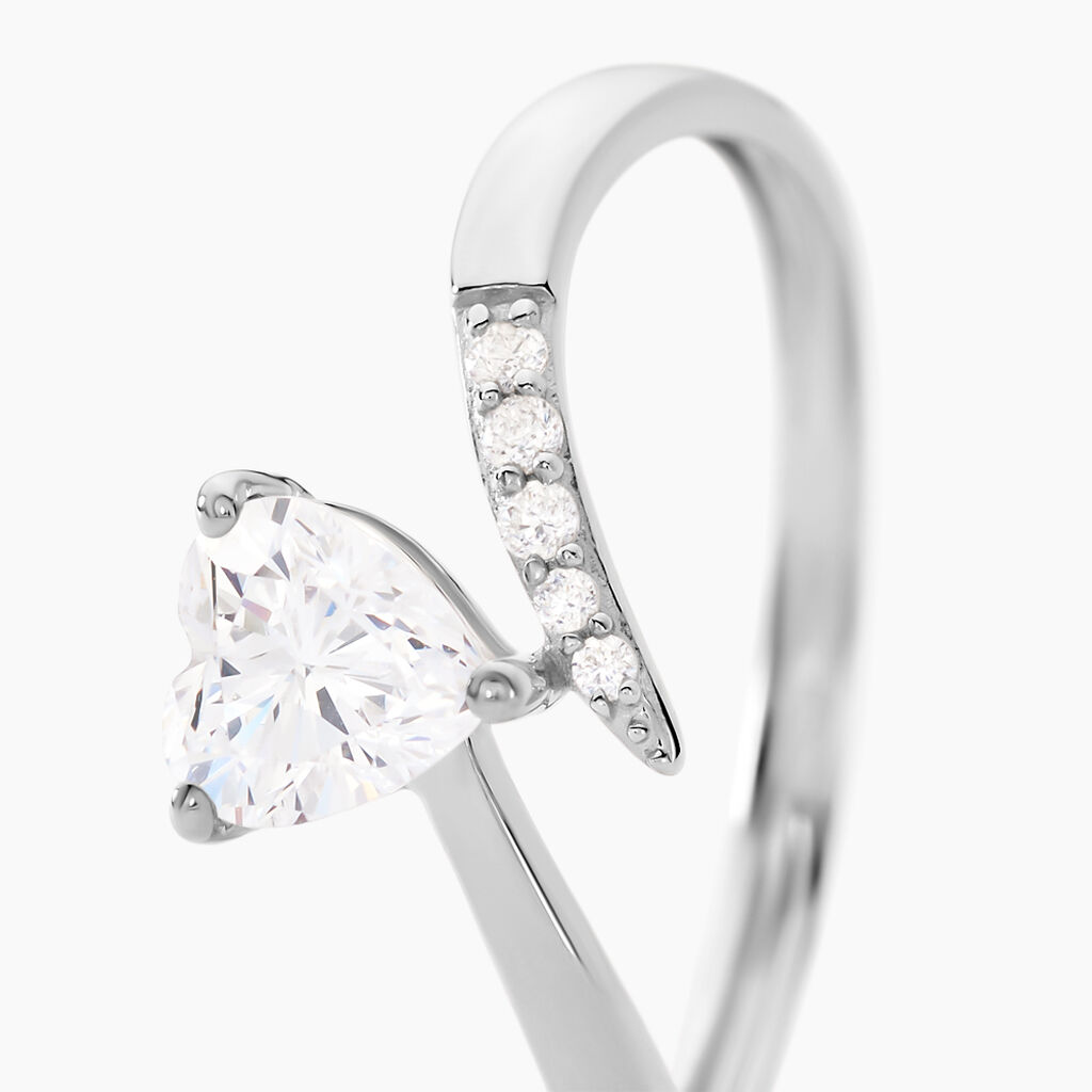Bague Eva Or Blanc Oxyde De Zirconium - Bagues solitaires Femme | Histoire d’Or