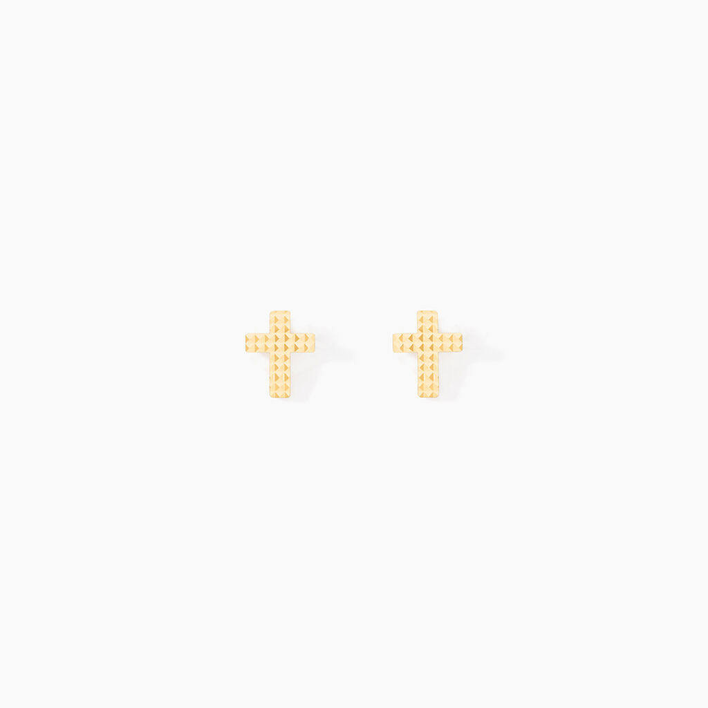 Boucles D'oreilles Puces Kristjan Or Jaune - Clous d'oreilles Famille | Histoire d&rsquo;Or