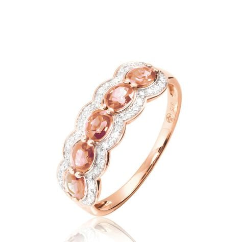 Bague Margaux Or Rose Morganite Et Diamant - Bagues avec pierre Femme | Histoire d&rsquo;Or
