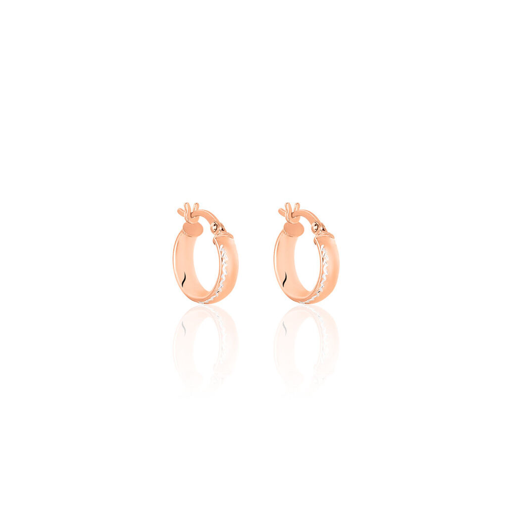 Créoles Argent Rose Ava - Boucles d'oreilles créoles Femme | Histoire d’Or