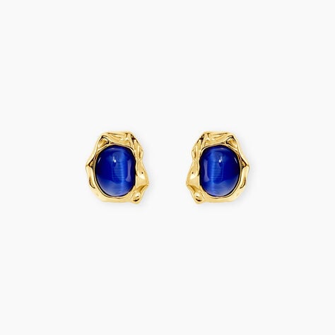 Boucles D'Oreilles Puces Ranya Acier Jaune Verre - Boucles d'oreilles fantaisie Femme | Histoire d&rsquo;Or
