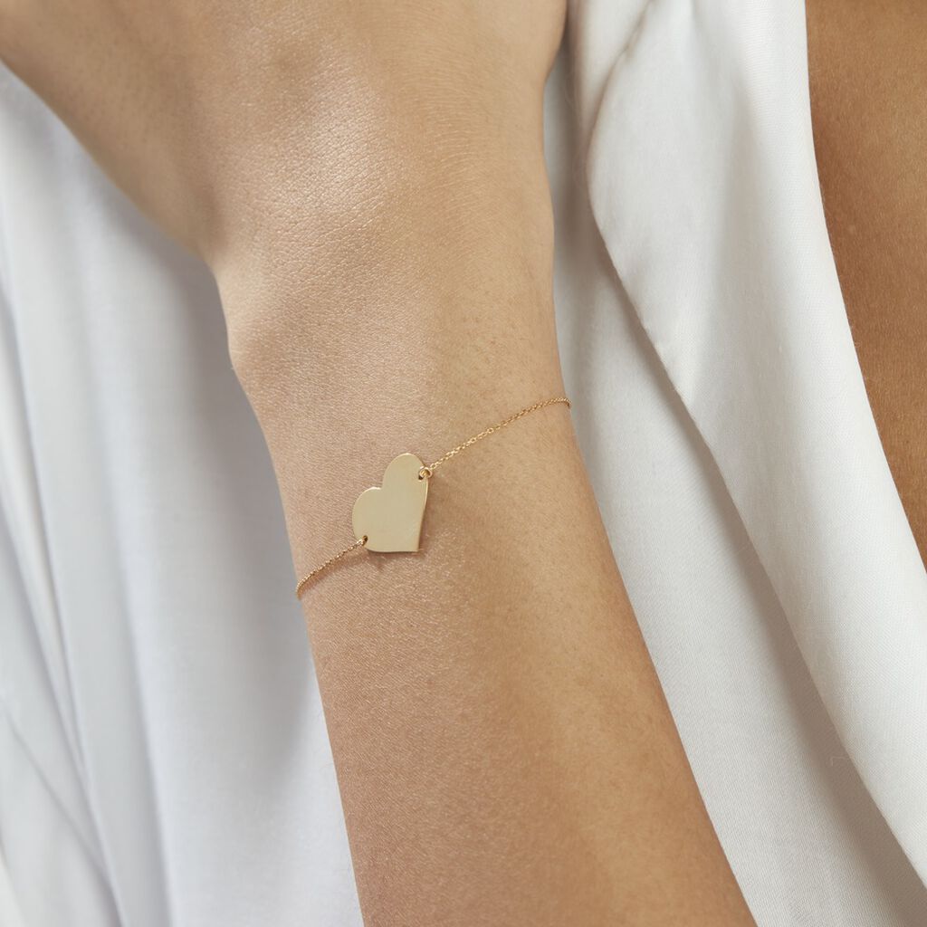 Bracelet Coeur Gravable Or Jaune - Bracelets Coeur Femme | Histoire d’Or