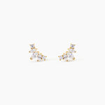 Boucles D'Oreilles Puces Earnestine Argent Dor&eacute; A L'Or 750/1000 Oxyde De Zirconium - Boucles d'oreilles fantaisie Femme | Histoire d&rsquo;Or