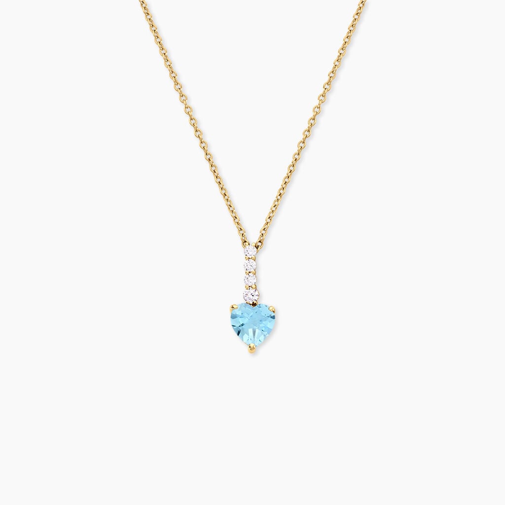 Collier Fany Argent Dor&eacute; A L'Or 750/1000 Topaze Oxyde De Zirconium - F&ecirc;te des m&egrave;res Femme | Histoire d&rsquo;Or