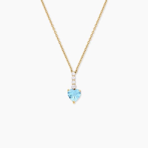 Collier Fany Argent Dor&eacute; A L'Or 750/1000 Topaze Oxyde De Zirconium - F&ecirc;te des m&egrave;res Femme | Histoire d&rsquo;Or