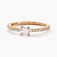 Bague Solitaire Mireilla Plaqué Or Jaune Oxyde De Zirconium