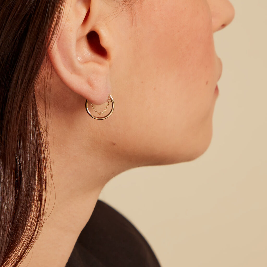 Créoles Byron Or Jaune - Boucles d'oreilles créoles Femme | Histoire d’Or