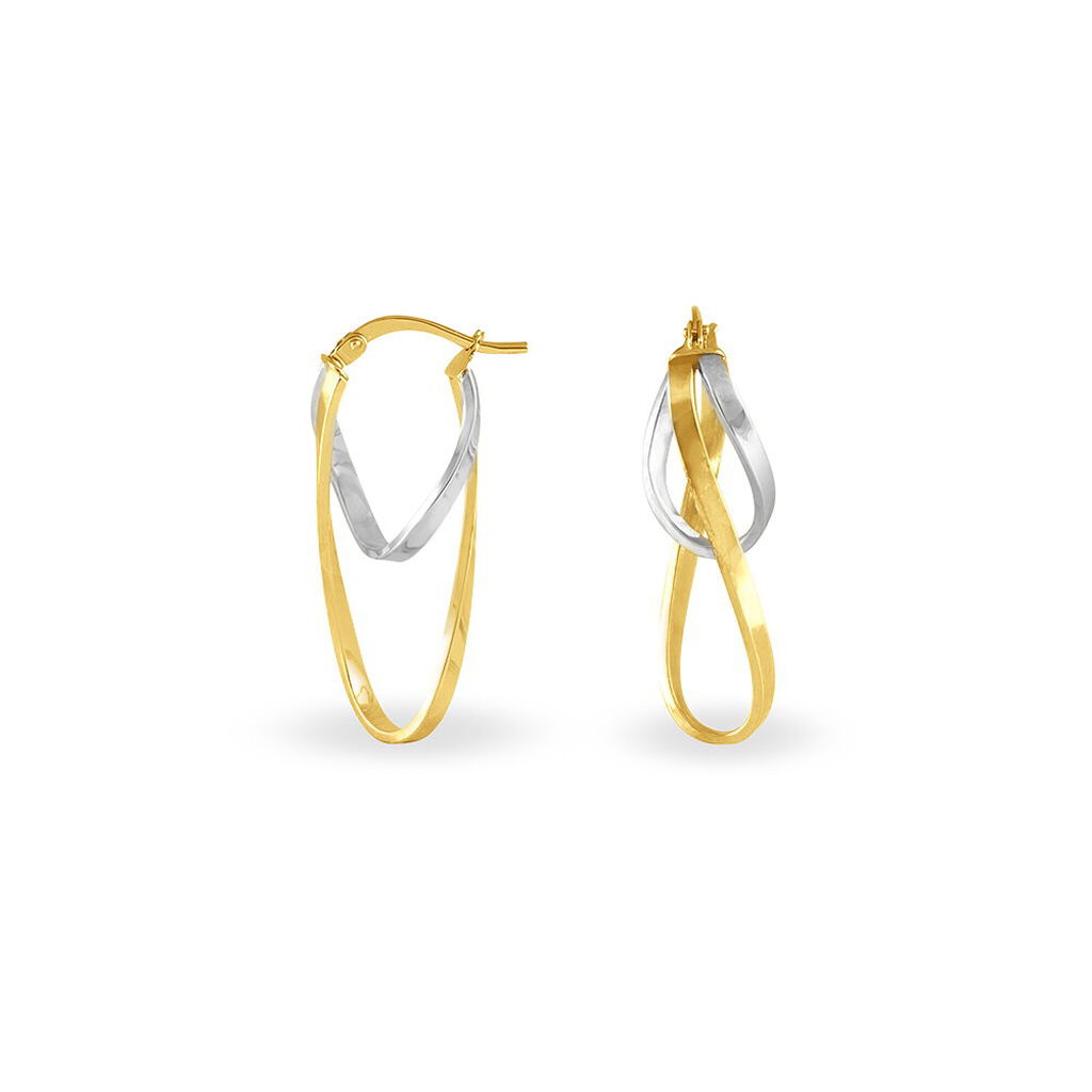 Créoles Aubrey Or Bicolore - Boucles d'oreilles créoles Femme | Histoire d’Or