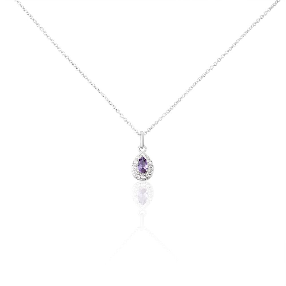 Pendentif Goutte En Argent 925 Rhodié Avec Oxyde De Zirconium - 19 Mm, Design Ajouré, Sans Chaîne - 7