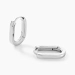 Cr&eacute;oles Urban Line Acier Blanc - Boucles d'oreilles cr&eacute;oles Femme | Histoire d&rsquo;Or