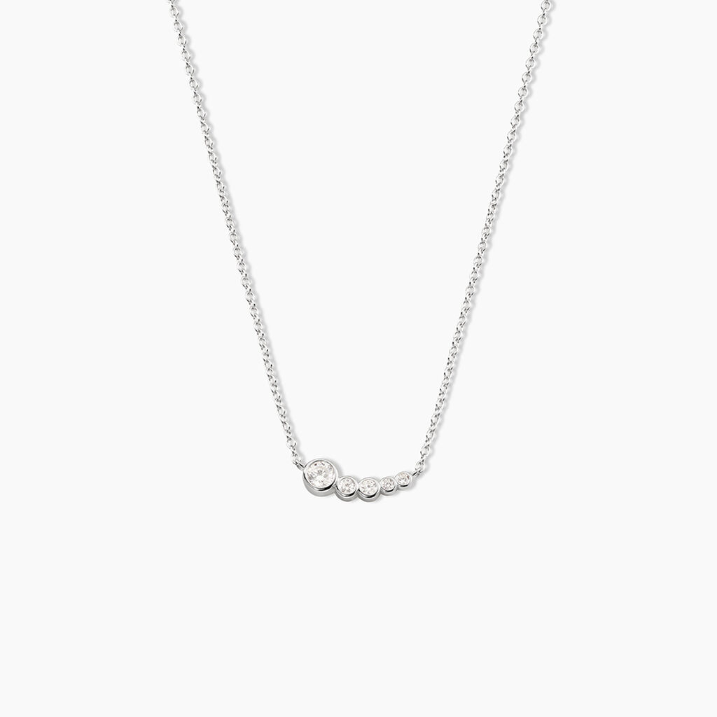 Collier Esperance Argent Blanc Oxyde De Zirconium - Colliers fantaisie Femme | Histoire d&rsquo;Or