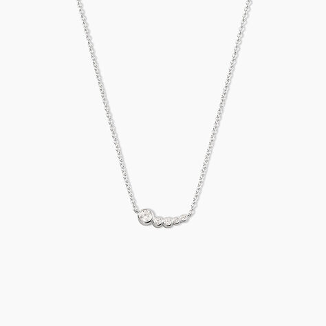 Collier Esperance Argent Blanc Oxyde De Zirconium - Colliers fantaisie Femme | Histoire d&rsquo;Or