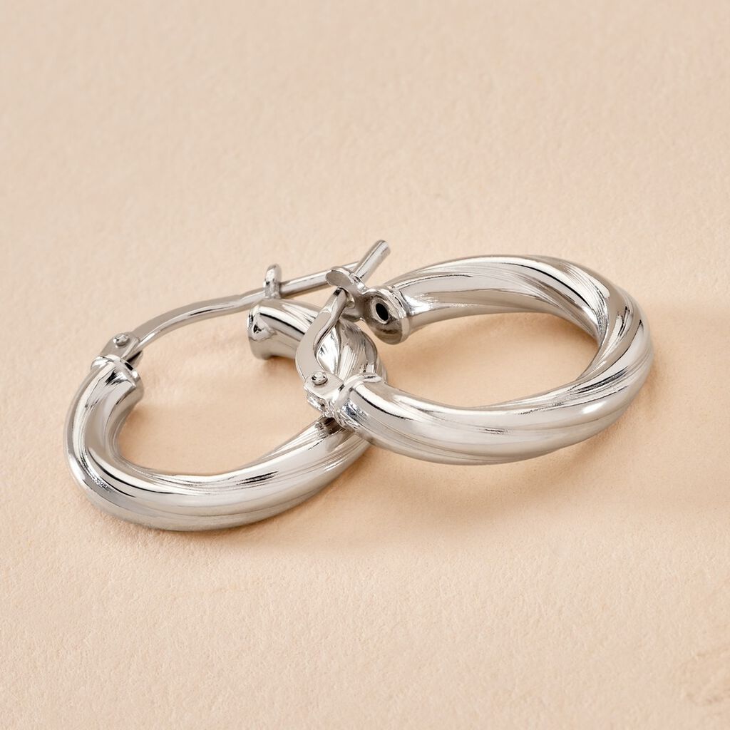 Cr&eacute;oles Maia Argent Blanc - Boucles d'oreilles cr&eacute;oles Femme | Histoire d&rsquo;Or