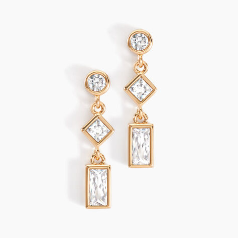 Boucles D'oreilles Pendantes Gold Chandelier Plaqué Or Oxyde Zirconium - Boucles d'oreilles fantaisie Femme | Histoire d’Or