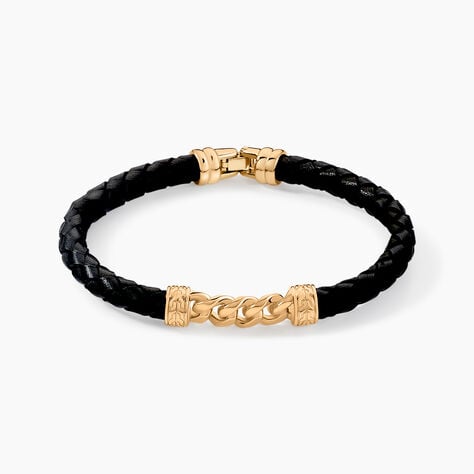 Bracelet Mani Plaque Or Doré - Bracelets cordon Homme | Histoire d’Or