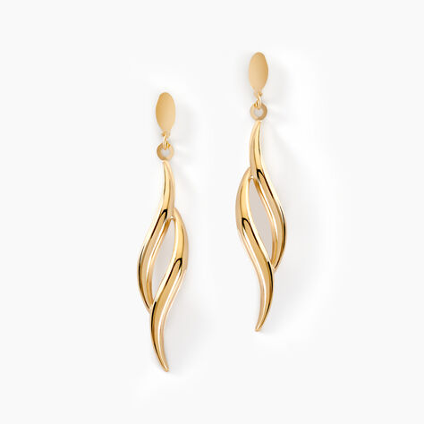 Boucles D'oreilles Pendantes Merone Vagues Or Jaune - Boucles d'oreilles pendantes Femme | Histoire d’Or