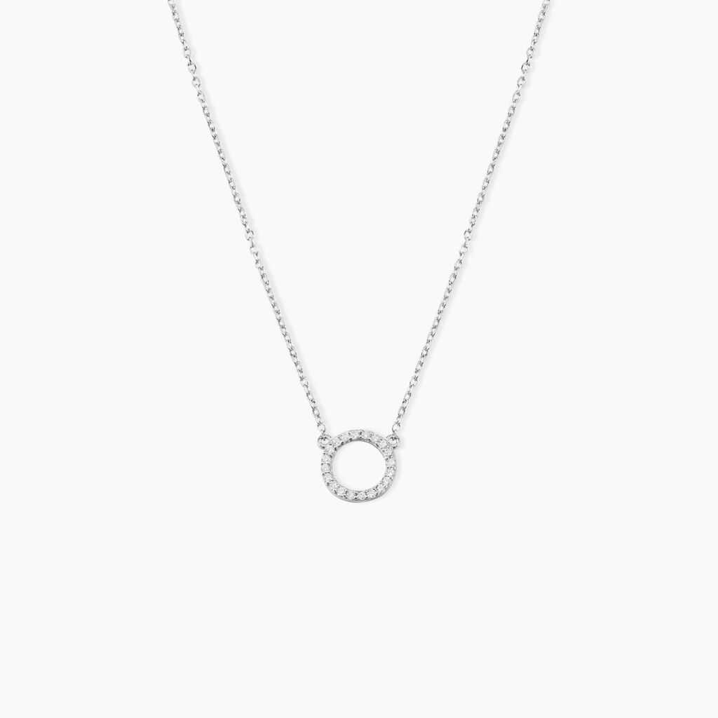Collier Lim Or Blanc Oxyde De Zirconium - Colliers Femme | Histoire d’Or