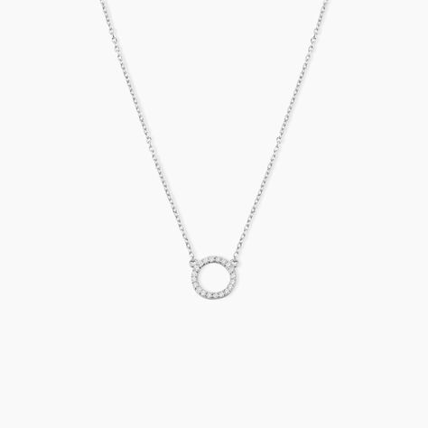 Collier Lim Or Blanc Oxyde De Zirconium - Colliers Femme | Histoire d’Or