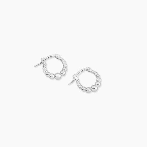 Créoles Sofia Argent Blanc - Boucles d'oreilles créoles Femme | Histoire d’Or