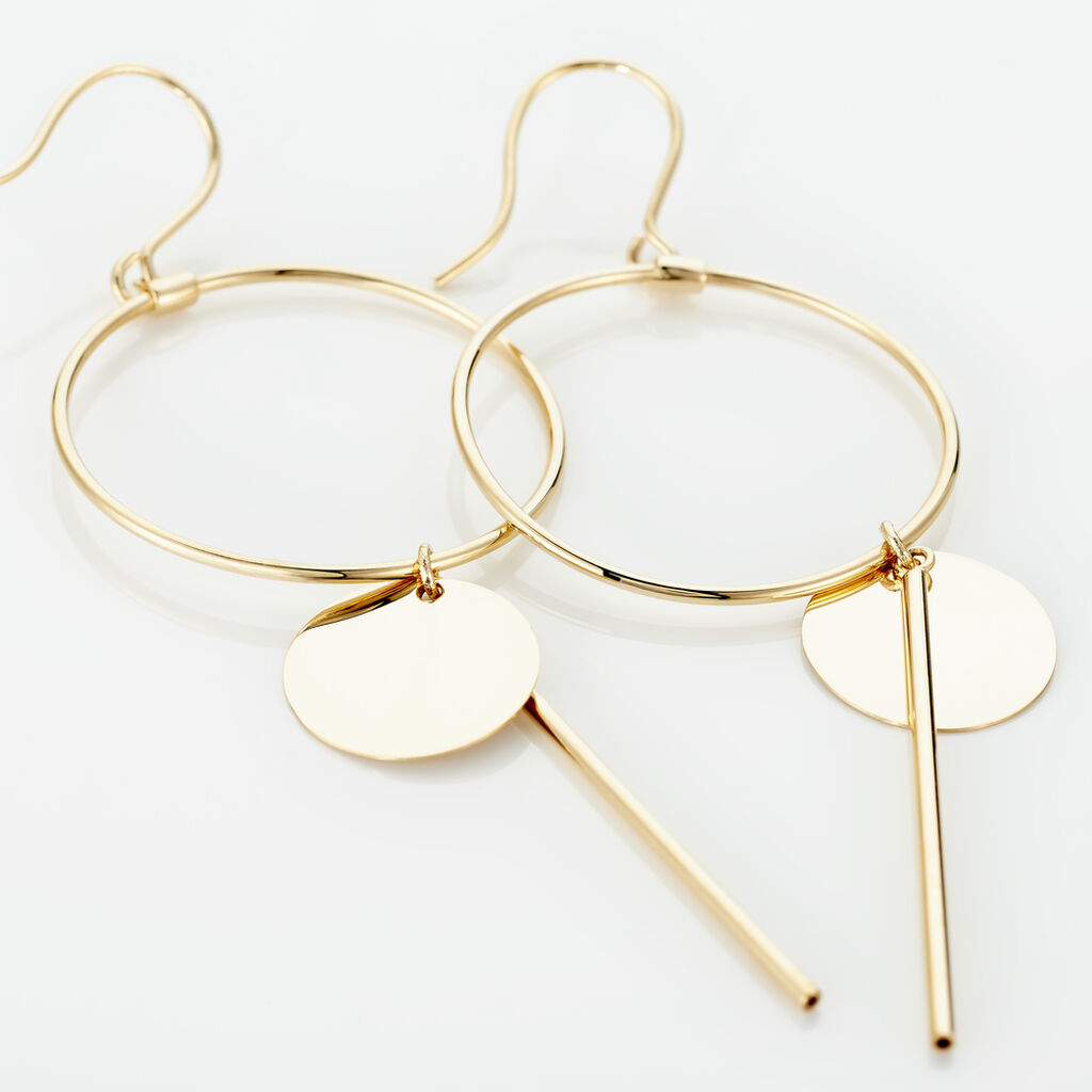 Boucles D'oreilles Pendantes Solaire Or Jaune - Boucles d'oreilles pendantes Femme | Histoire d&rsquo;Or
