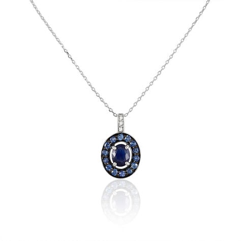 Collier Leona Or Blanc Saphir Diamant - Colliers Femme | Histoire d’Or