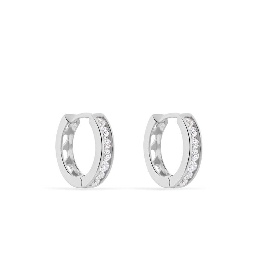 Créoles Anne-sixtine Argent Blanc Oxyde De Zirconium - Boucles d'oreilles créoles Femme | Histoire d’Or