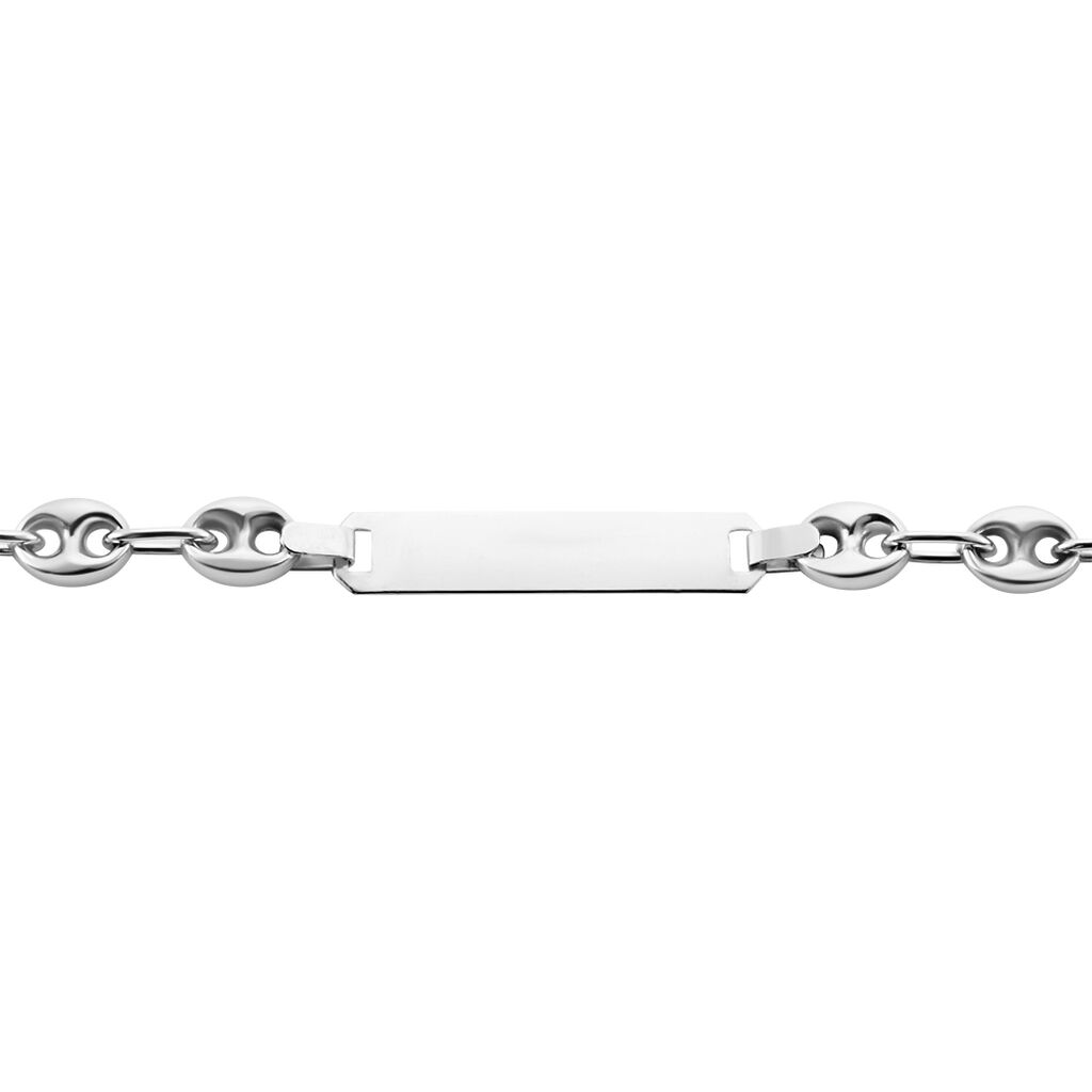 Bracelet Identite Argent Blanc Carrus - Gourmettes Homme | Histoire d’Or