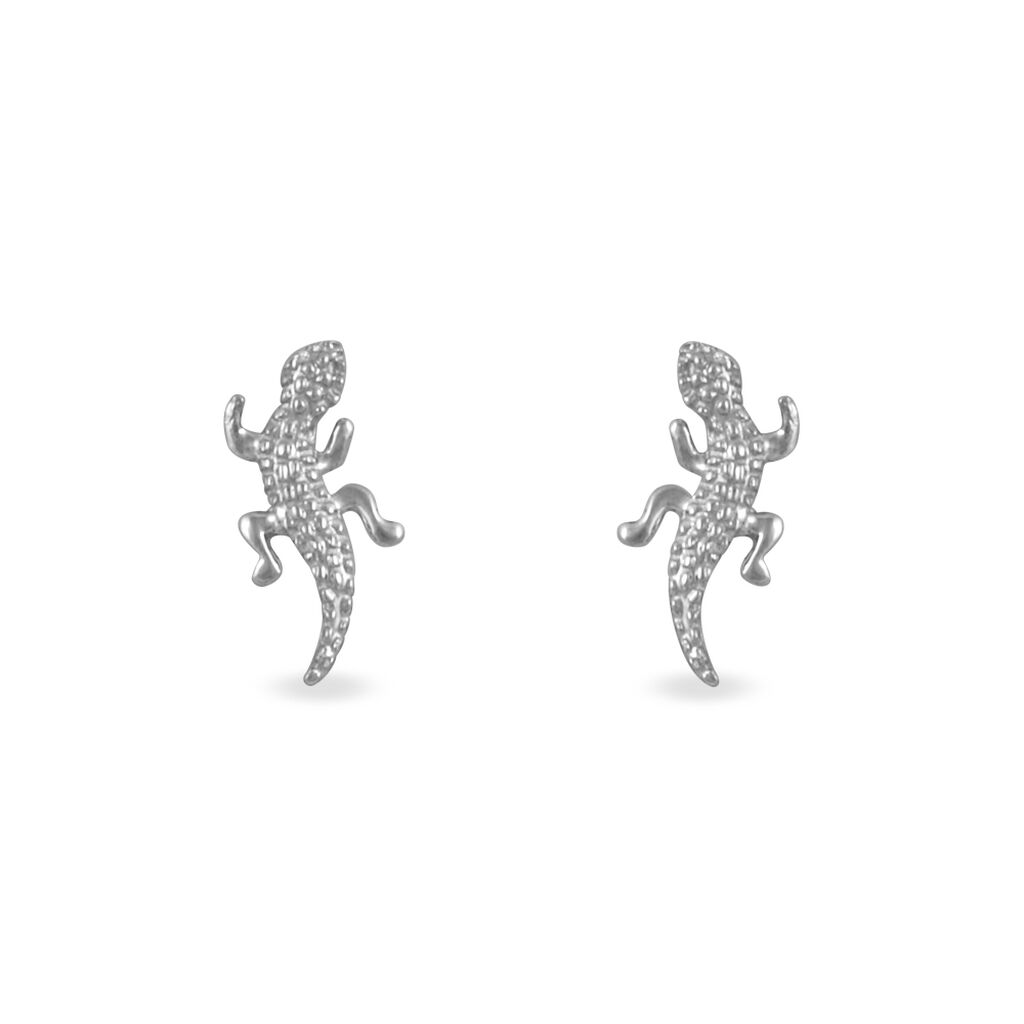 Boucles D'oreilles Puces Azzedine Salamandre Or Blanc - Clous d'oreilles Femme | Histoire d’Or