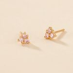 Boucles D'oreilles Puces Istoria Plaqu&eacute; Or Jaune Oxyde De Zirconium - Boucles d'oreilles fantaisie Femme | Histoire d&rsquo;Or