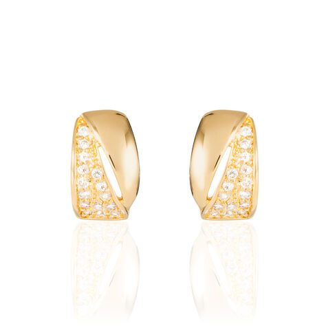 Boucles D'oreilles Puces Oliwia Plaqué Or Jaune Oxyde De Zirconium - Boucles d'oreilles fantaisie Femme | Histoire d’Or