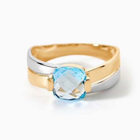 Bague Suzana Or Bicolore Topaze - Bagues solitaires Femme | Histoire d&rsquo;Or