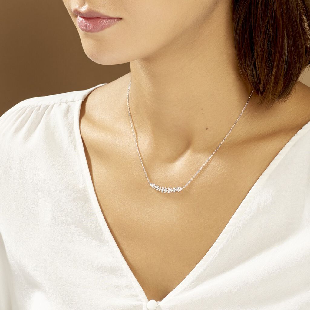 Collier Monique Argent Blanc Oxyde De Zirconium - Colliers fantaisie Femme | Histoire d’Or