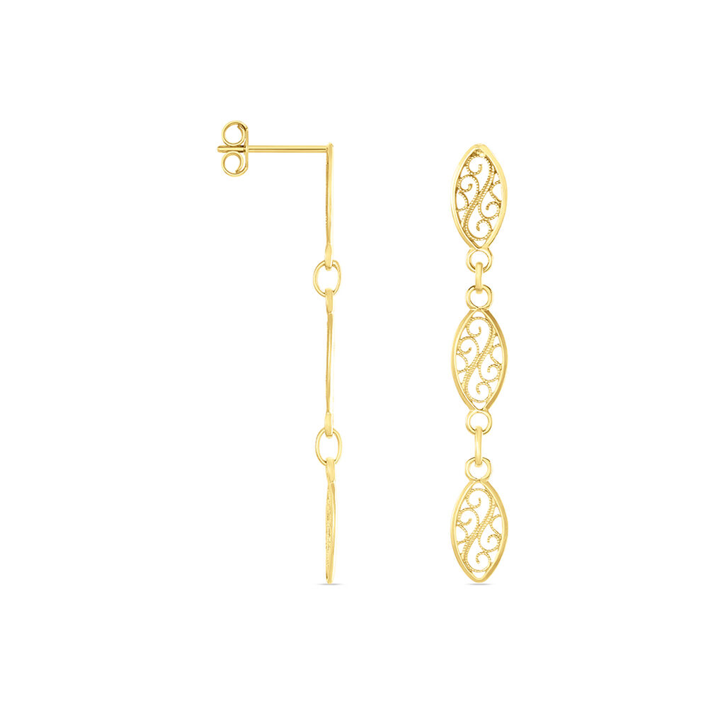 Boucles D'oreilles Pendantes Golden Acanty Or Jaune - Boucles d'oreilles pendantes Femme | Histoire d’Or